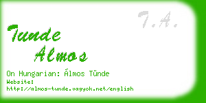 tunde almos business card