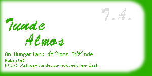 tunde almos business card
